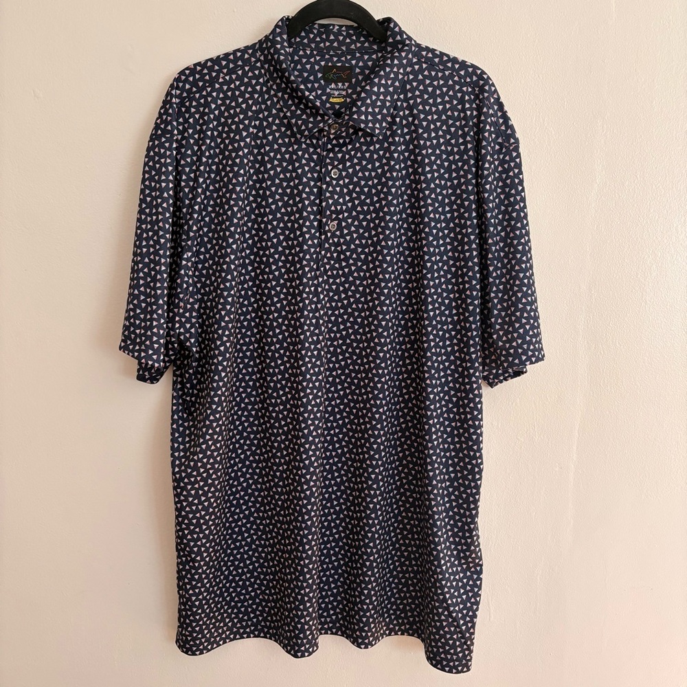 Greg Norman Polo Navy Patterned Men's Polo Shirt XXL